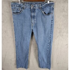 Levi's 505 Men's Jeans 38x29 Blue Straight Fit Cotton Blend Denim Red Tab Work
